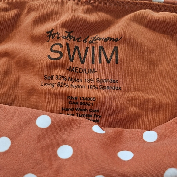 NWTS For Love & Lemons Swim Orange Polkadot Bikini Bottoms - Picture 5 of 6